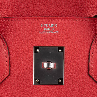 Verso Birkin 30 Bag Rouge Tomate & Natural Sable Togo Leather with Palladium Hardwre