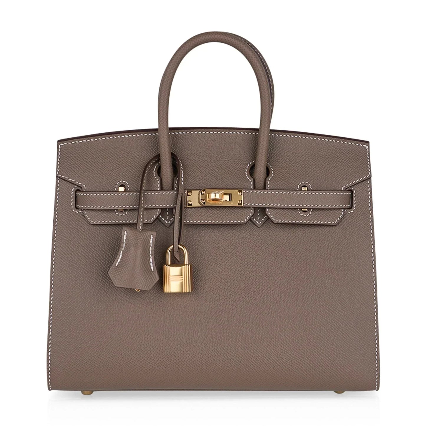 Birkin Sellier 25 Etoupe Gold Hardware Epsom Leather New w/Box