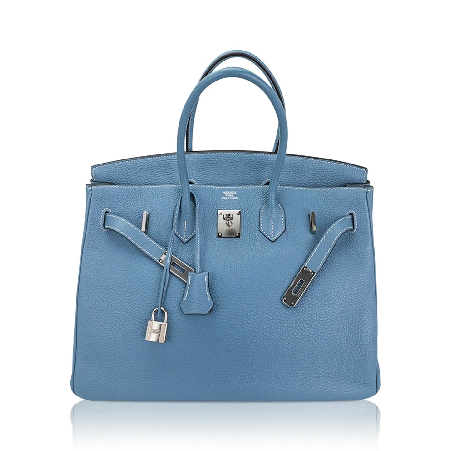 Birkin 35 Bag Blue Jean Togo Leather with Palladium Hardware