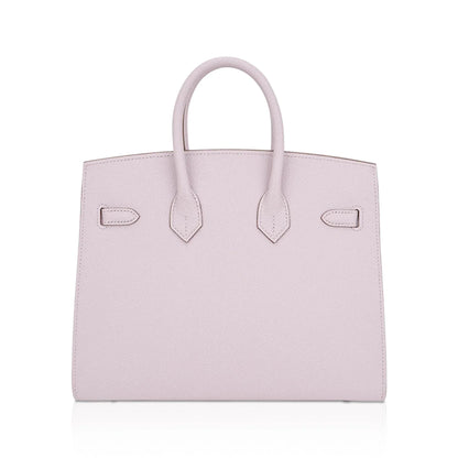 Birkin 25 Bag Sellier Mauve Pale Epsom Leather with Palladium Hardware