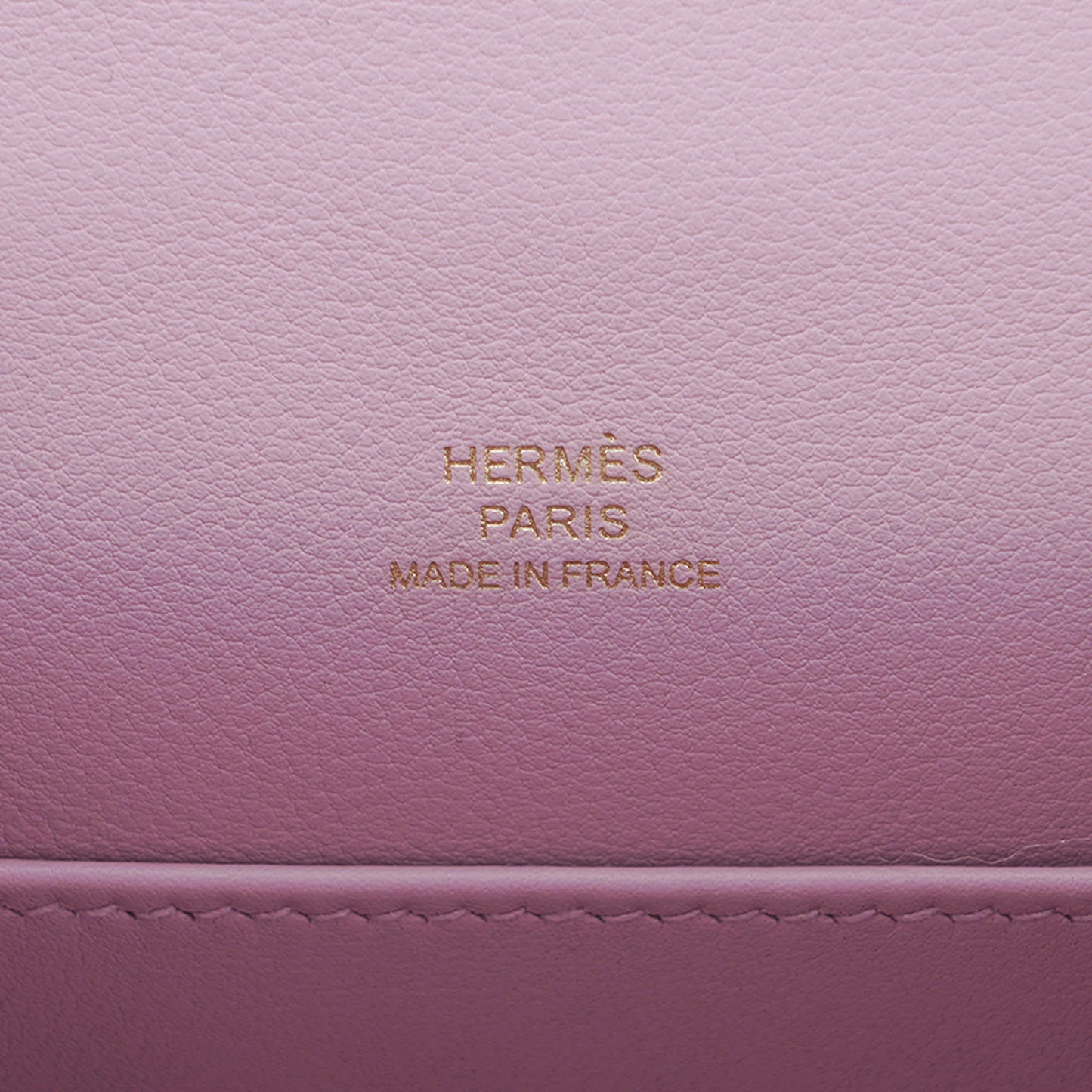 Kelly Pochette Clutch Bag Mauve Sylvestre Swift Leather with Rose Gold Hardware