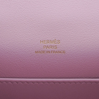 Kelly Pochette Clutch Bag Mauve Sylvestre Swift Leather with Rose Gold Hardware