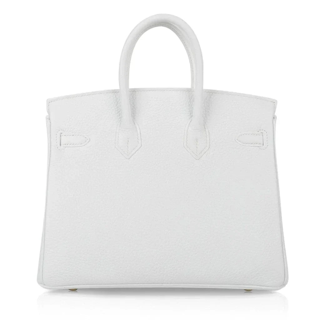 Birkin 25 HSS Bag White Clemence Gold Hardware