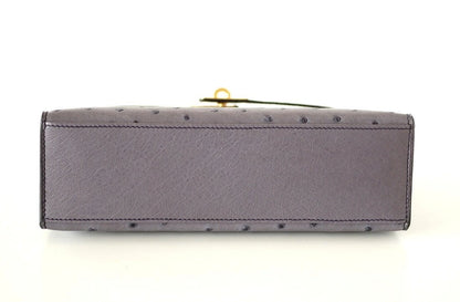 Kelly Pochette Clutch Bag Ostrich Gris Agate Gold Hardware