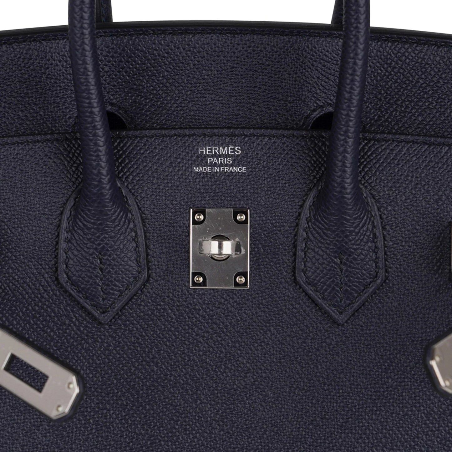 Birkin Sellier 25 Bag Blue Indigo Epsom Leather with Palladium Hardware