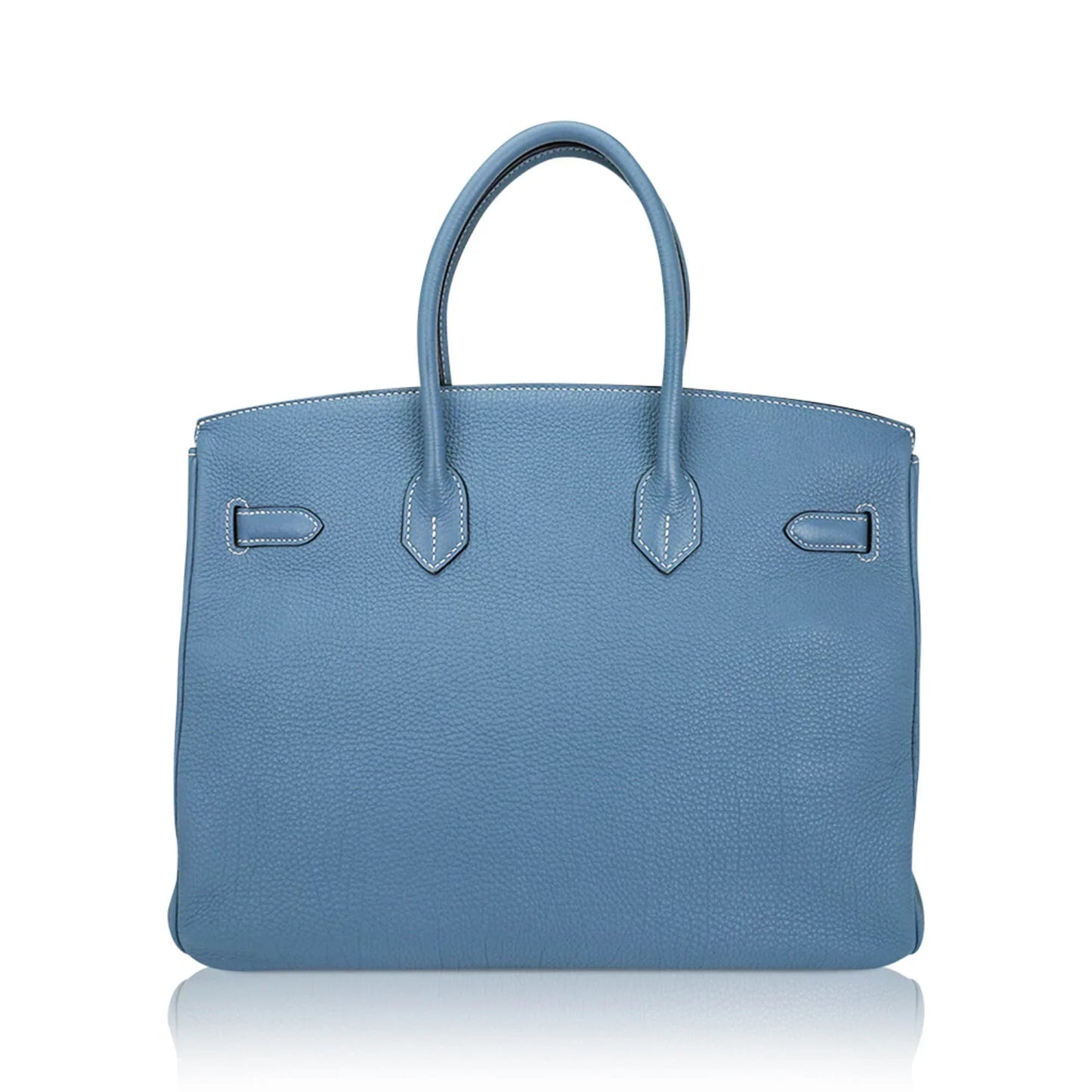 Birkin 35 Bag Blue Jean Togo Leather with Palladium Hardware
