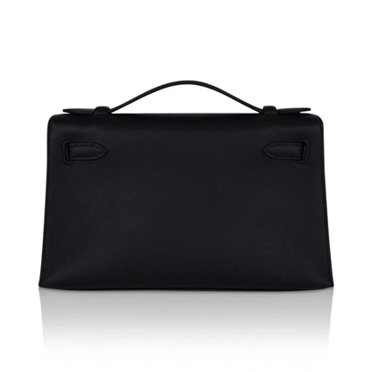 Kelly Pochette Bag Black Rose Gold Hardware Clutch