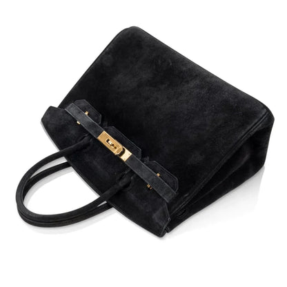 Birkin 30 Bag Doblis (Suede) Black Gold Hardware
