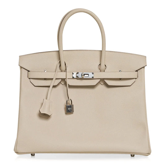 Birkin 35 Bag Craie Epsom Palladium Hardware