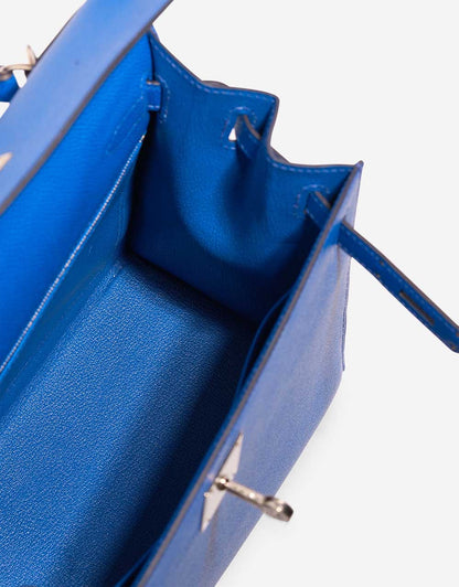 Kelly 2nd-Generation Epsom Blue Royal Palladium Hardware