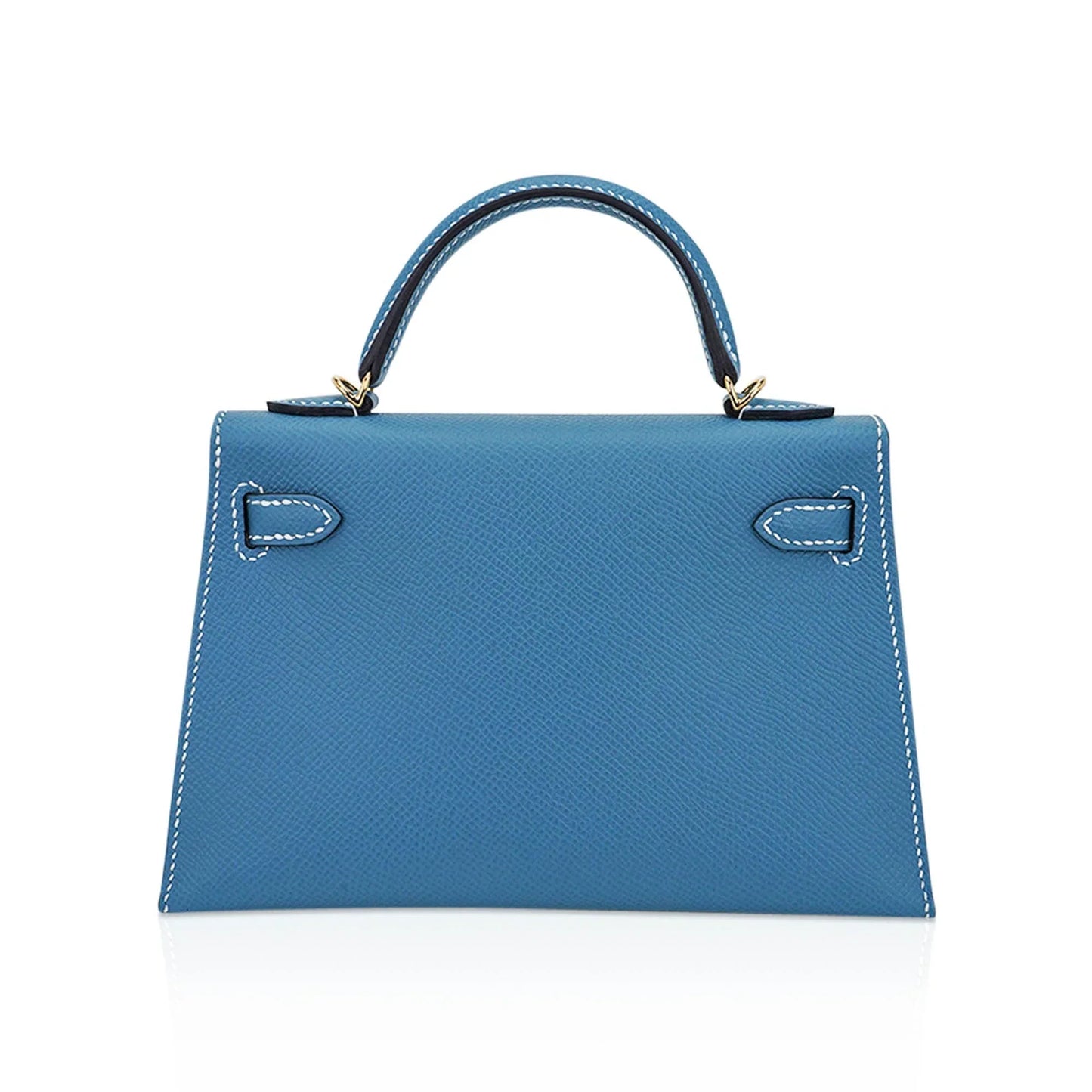 Mini Kelly 20 Bag Sellier New Blue Jean Epsom Leather with Gold Hardware