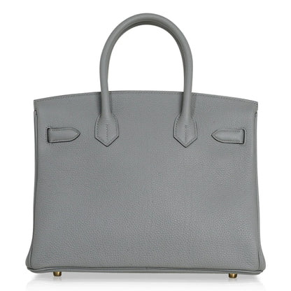 Birkin 30 Bag Gris Mouette Gold Hardware Togo Leather