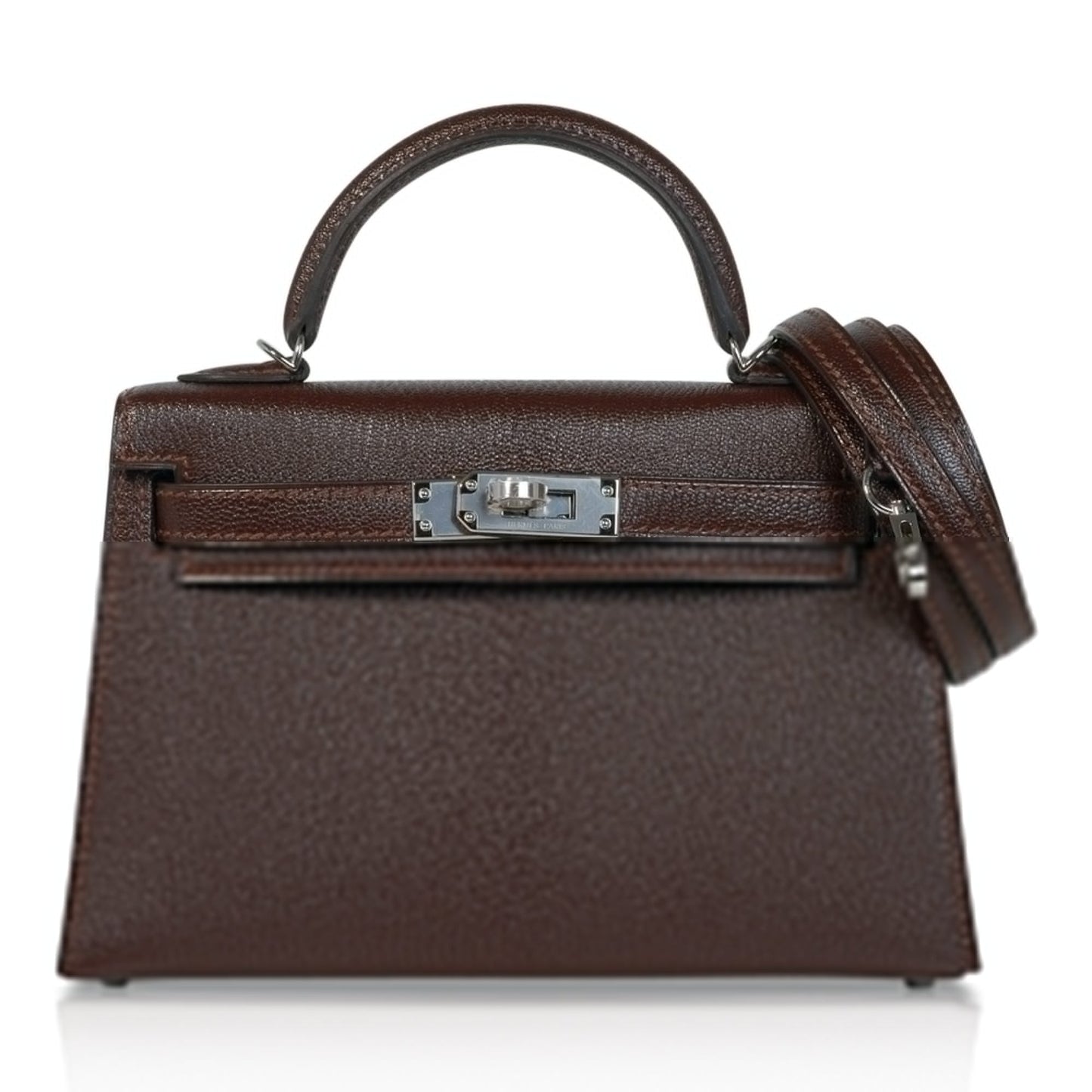 Kelly 20 Bi-Color Mini Sellier Bag Havane / Etrusque Chevre Palladium