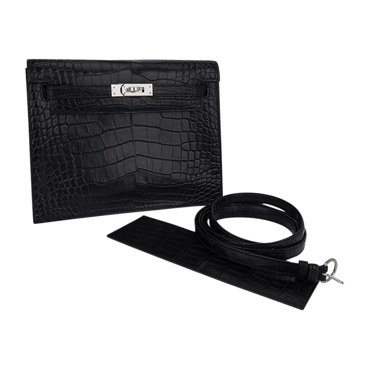 Limited Edition Kelly Danse Bag Matte Black Crocodile