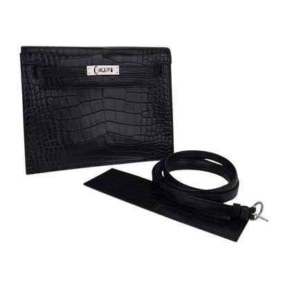 Limited Edition Kelly Danse Bag Matte Black Crocodile