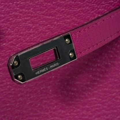 Mini Kelly 20 Bag Sellier Rose Pourpre Chevre Leather with Palladium Hardware