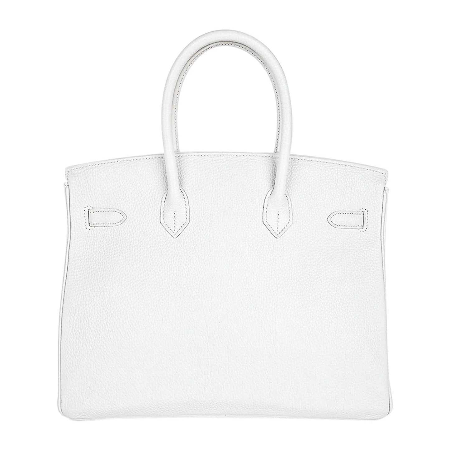 Birkin 35 Bag White Clemence Leather with Palladium Hardware