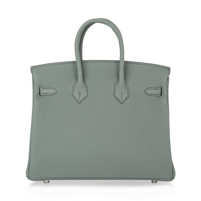Birkin 25 Bag Vert Amande Togo Palladium Hardware