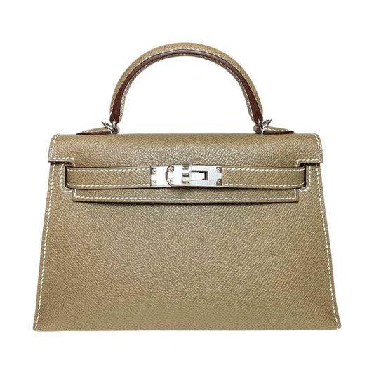 Kelly Sellier Craie and Trench Epsom Brushed Palladium Hardware