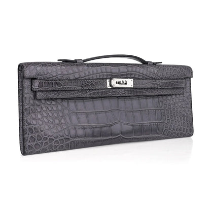 Kelly Cut Bag Gris Paris Grey Matte Alligator Palladium VERY rare