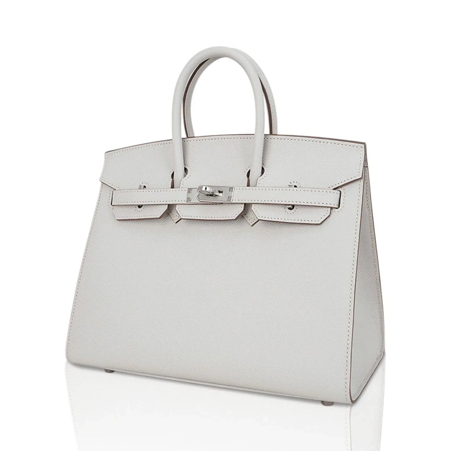 Birkin Sellier 25 Bag Gris Pale Epsom Leather with Palladium Hardware
