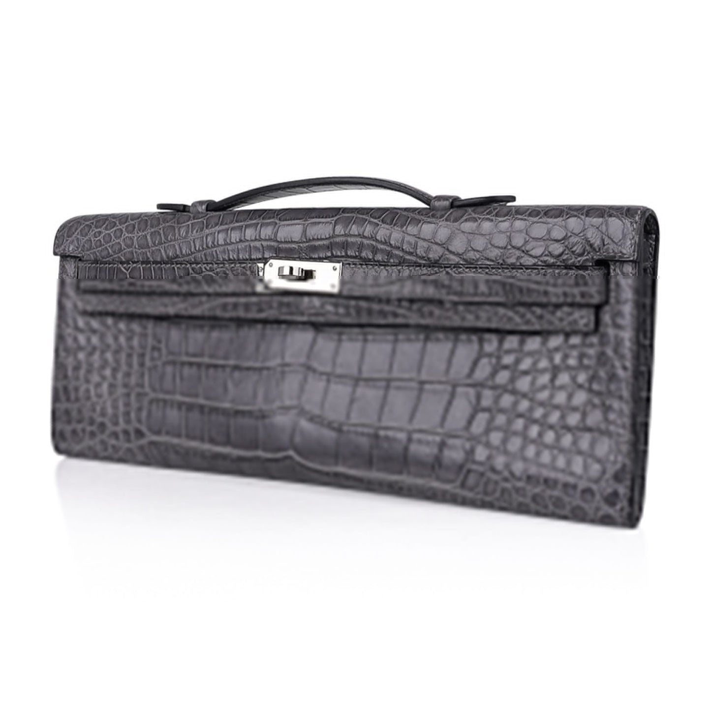 Kelly Cut Bag Gris Paris Grey Matte Alligator Palladium VERY rare