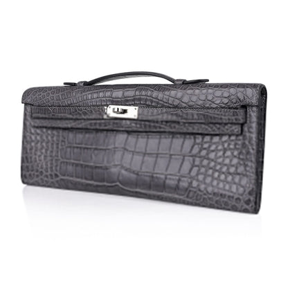 Kelly Cut Bag Gris Paris Grey Matte Alligator Palladium VERY rare