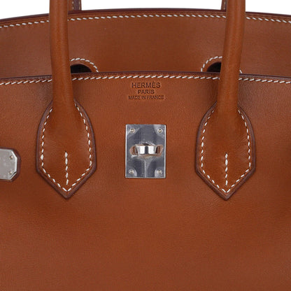 Limited Edition Birkin 25 Fauve Barenia Leather Bag Palladium Hardware