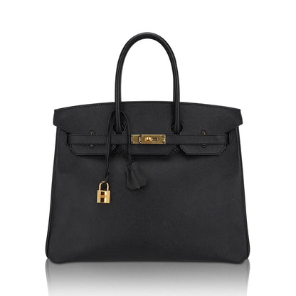 Birkin 35 Bag Black Epsom Leather with Gold Hardware