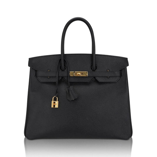 Birkin 35 Bag Black Epsom Leather with Gold Hardware