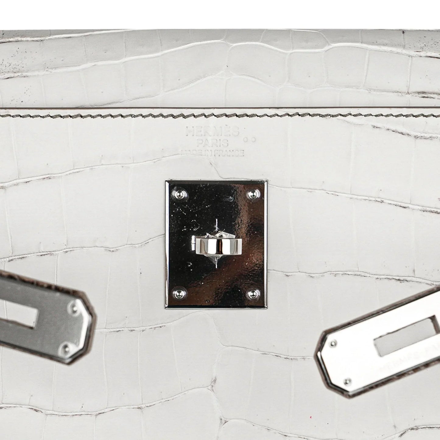 Limited Edition Kelly 32 Bag Himalaya Crocodile with Palladium Hardware
