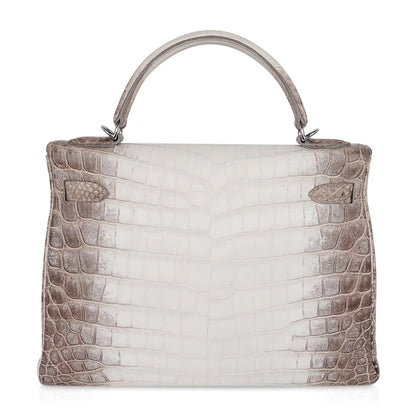 Limited Edition Kelly 32 Bag in Himalaya Crocodile with Palladium Hardware