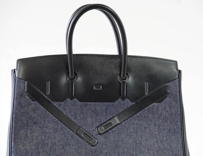Birkin 35 Bag Rare Limited Edition Denim Shadow