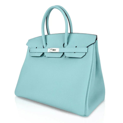 Birkin 35 Bag Fresh Blue Atoll Togo Palladium Hardware