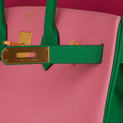 Birkin 35 HSS Bag Rose Confetti/Rose Tyrien/Bamboo Brushed Gold Hardware