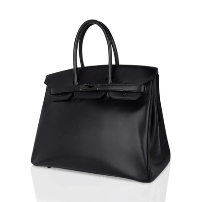 Birkin 35 Bag So Black Box Leather Limited Edition Very Rare