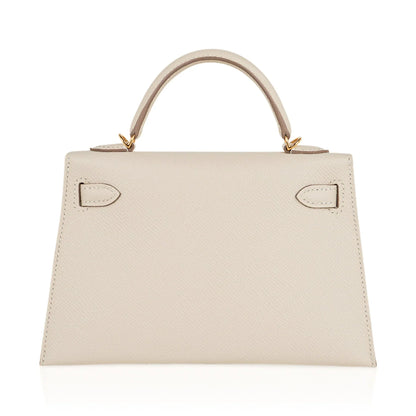 Kelly 20 Mini Sellier Bag Craie Epsom Leather Gold Hardware