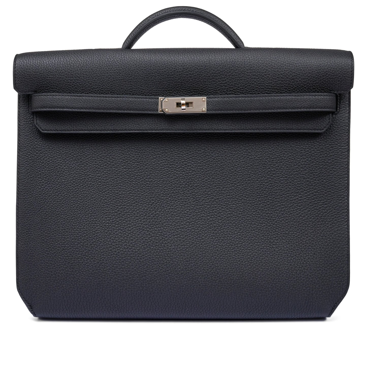 Kelly Black Togo 36 Briefcase Palladium Hardware FR trendy frosted leather casual bag