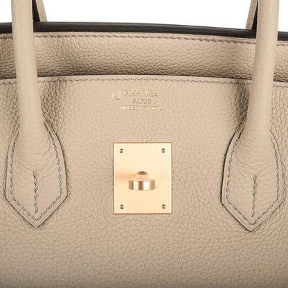 Birkin 35 HSS Bi-Color Bag Trench / Rose Jaipur Brushed Gold Hardware