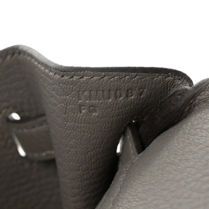 Birkin 25 Gris Meyer crafted from incredibly soft Togo calfskin leather