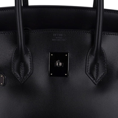 Birkin 35 Bag So Black Box Leather Limited Edition Very Rare
