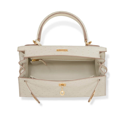 Kelly With Beton Ostrich Sellier Gold Harrdware