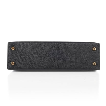 Kelly 20 Mini Kelly II Sellier Bag Black Chevre Gold Hardware Limited Edition