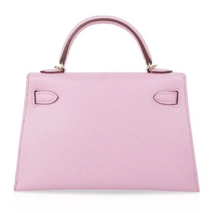 Kelly 20 Mini Sellier Bag Mauve Sylvestre Epsom Permabrass Hardware