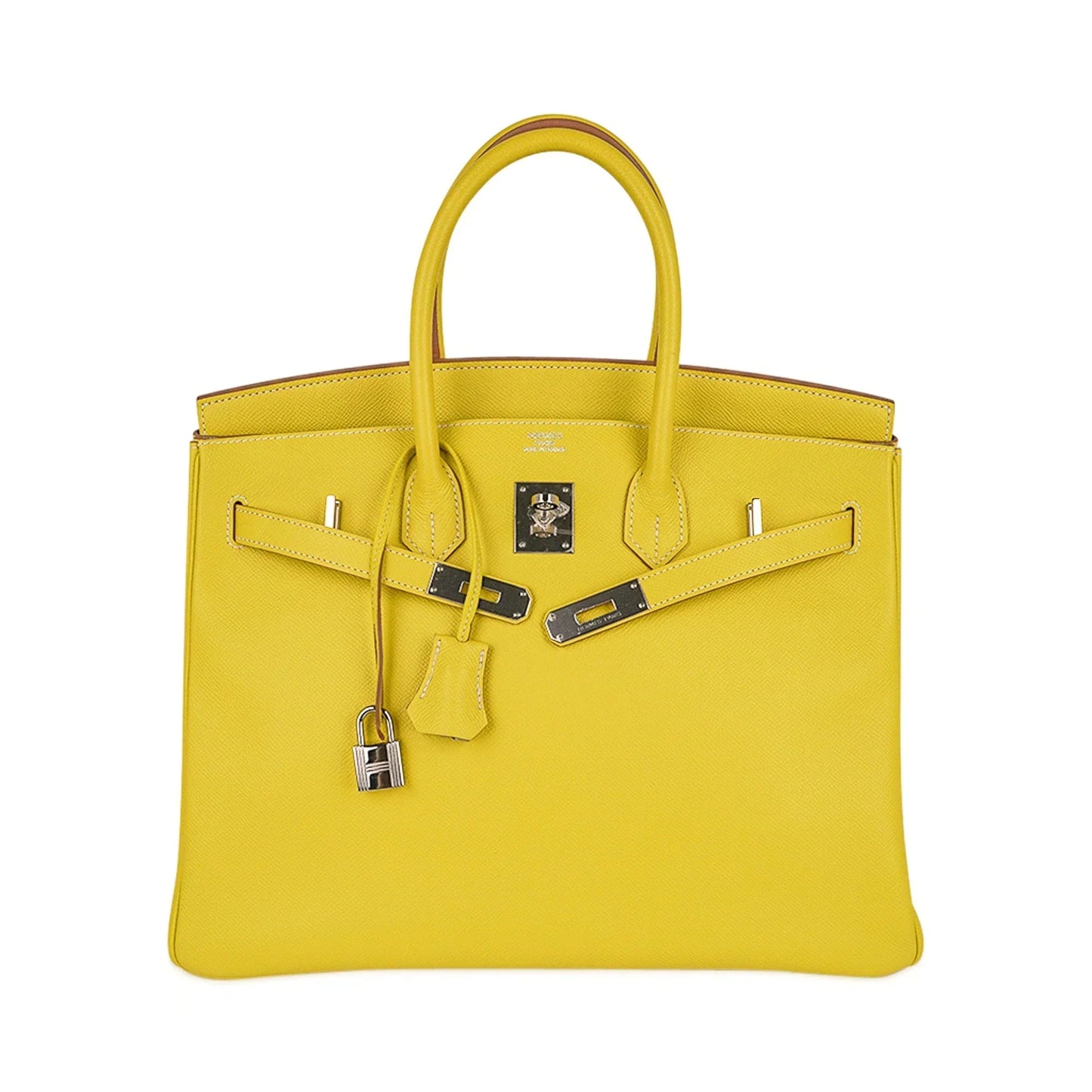 Birkin 35 Lime Candy Limited Edition Bag Epsom Palladium