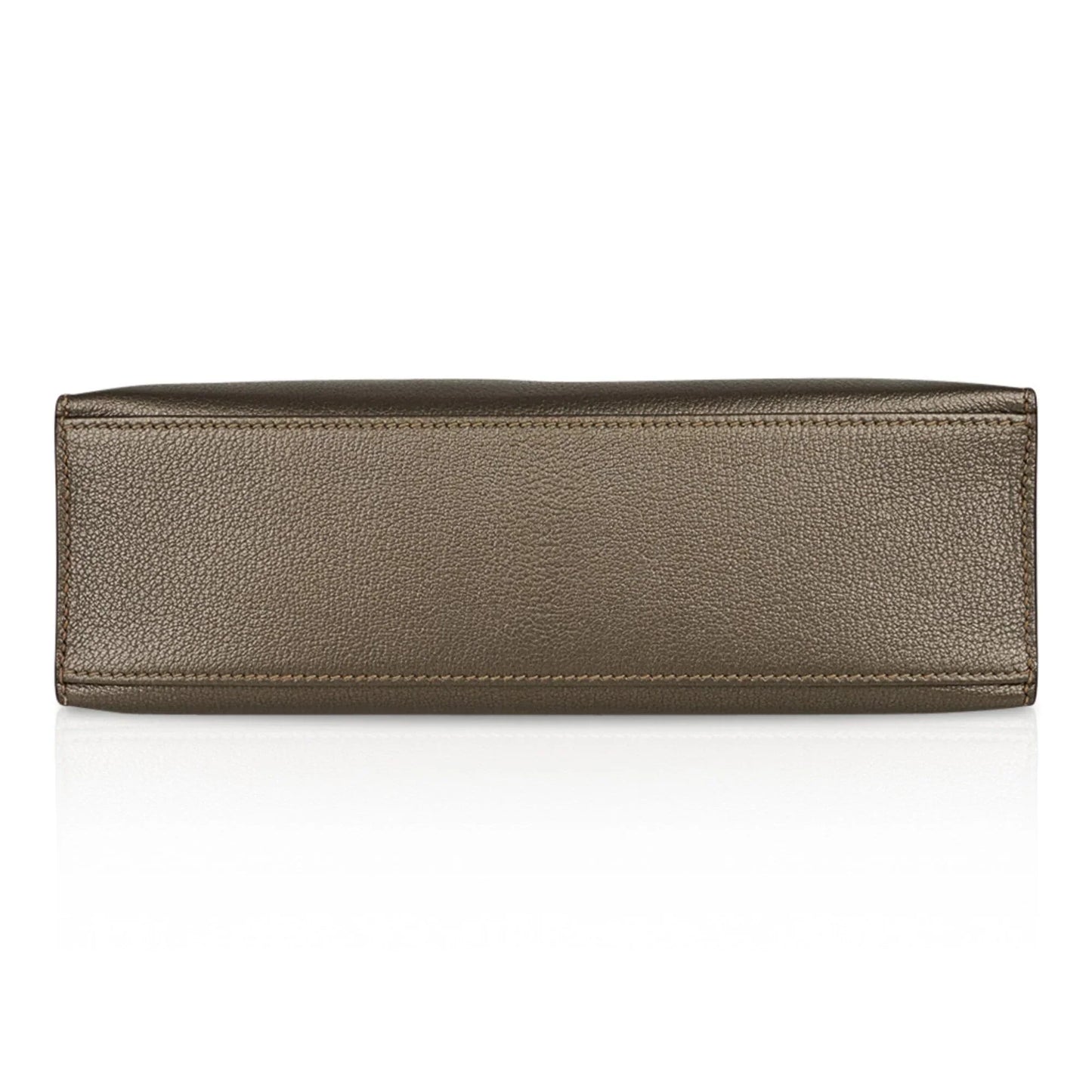 Kelly Pochette Metallic Bronze Clutch Bag Chevre Palladium