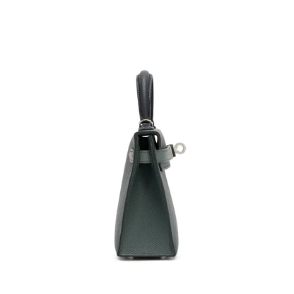 Kelly 20 II Vert Amande and Black Epsom Mini Palladium Hardware