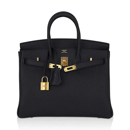 Birkin 25 Bag Black Togo Leather with Gold Hardware