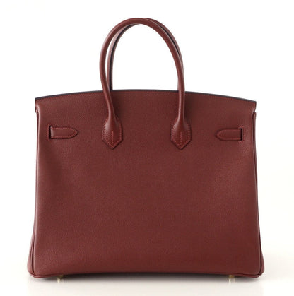 Birkin 35 Bag Red Rouge H Limited Edition Contour Navy Gold