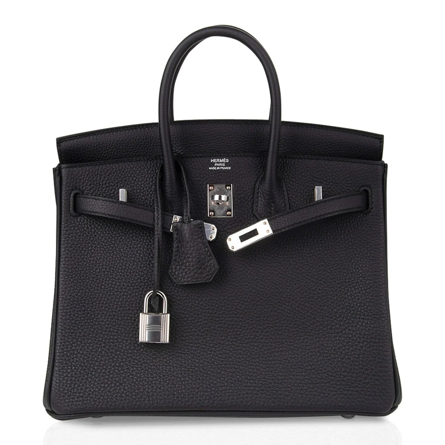 Birkin 25 Bag Black Palladium Hardware Togo Leather
